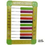 Brainware Bear Yellow Plastic Abacus 100 Beads Flatboard