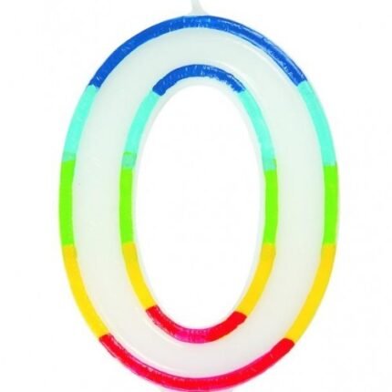 Casey 7cm Multicolor Numerical Birthday Candle Nr.0