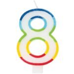 Casey 7cm Multicolor Numerical Birthday Candle Nr.8