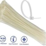 Noble 2.5 x 200mm Pack of 100 White Nylon Cable Ties