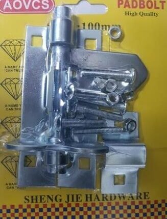 Noble Lockable Pad Bolt latch 100mm Zinc Plated