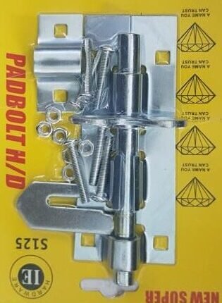Noble Lockable Pad Bolt latch 125mm Zinc Plated