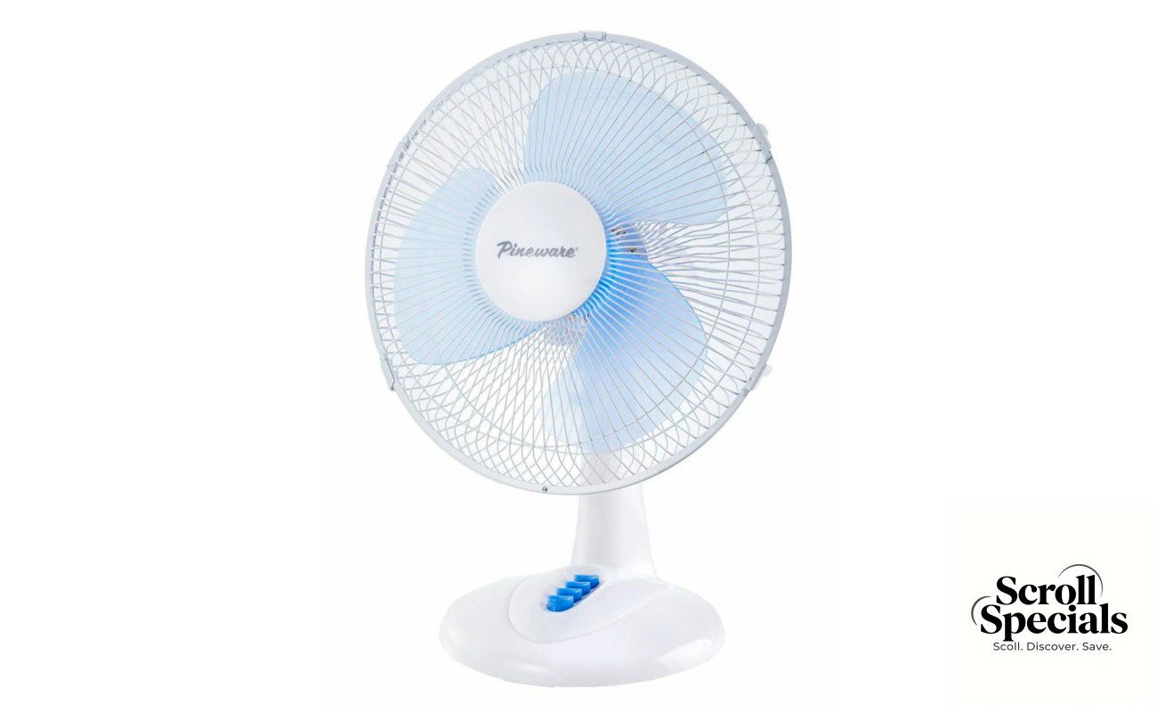 Pineware 30cm White Plastic Desktop