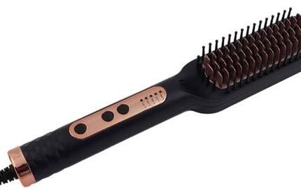 Sokany Hair Straightener Brush Black And Rose Gold