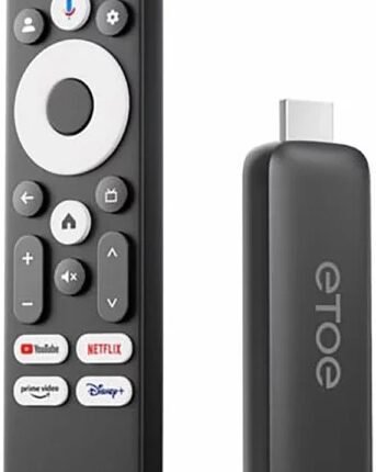ETOE T2 Certified 4K UHD Google Android Smart TV Stick
