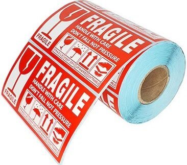 UniQue Fragile 90mm x 50mm Label Sticker Roll