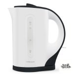 Mellerware Tugela 1.7L Black & White Cordless Plastic Kettle