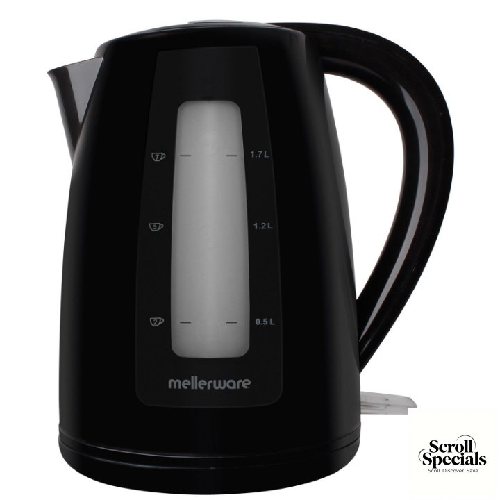 22600BK Mellerware Breede 360° Cordless Black 2L Plastic Kettle - Image 1