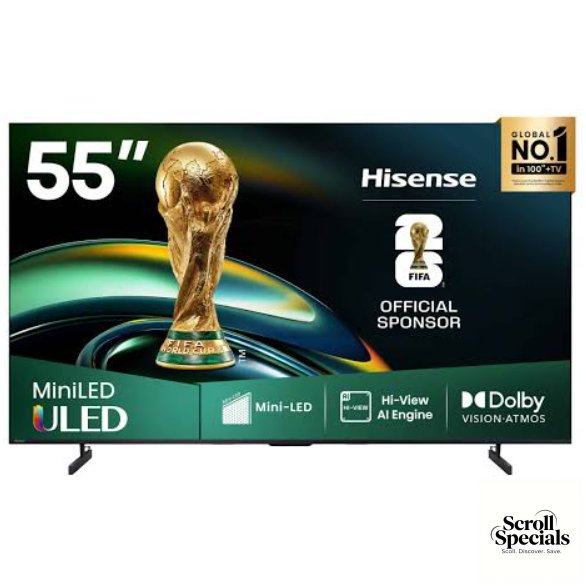 55U6N-PRO Hisense 55 Inch UHD Mini LED Smart TV - Image 1