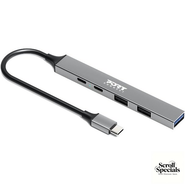 900163 Port USB Type C Hub With 4 USB Ports - Image 1