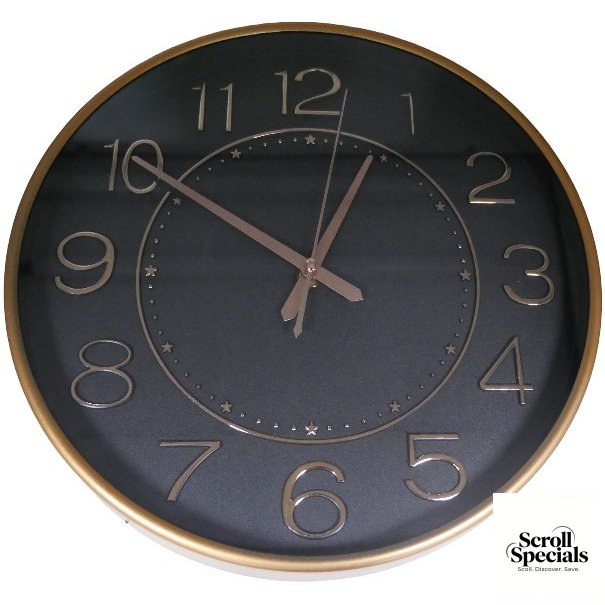 CSY-XTZ306-RGB Casey Analog 30cm Round Face Rose Gold Black Wall Watch - Image 1