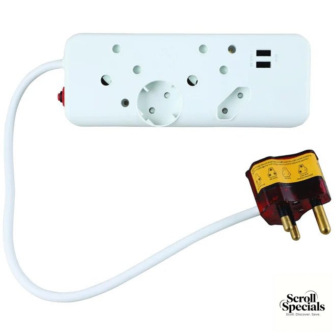 FBWP4U Ellies 4 Way Surge Multiplug Adaptor With USB Ports - Image 1